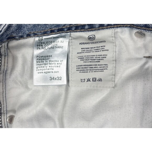 AG Adriano Goldschmeid Jean Mens Blue Everett Slim Straight Size 34 - Picture 7 of 7